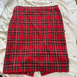 Size 6 Jcrew red plaid skirt